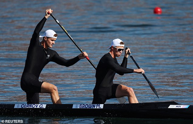 Grant Clancy (left) and Max Brown finished nearly a minute behind their competitors in an embarrassing display, according to New Zealand kayaking icon Ian Ferguson.