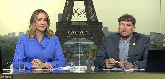 Australian sports fans were embarrassed after accusing a Channel Nine commentator of 'slouching throughout the Olympics'