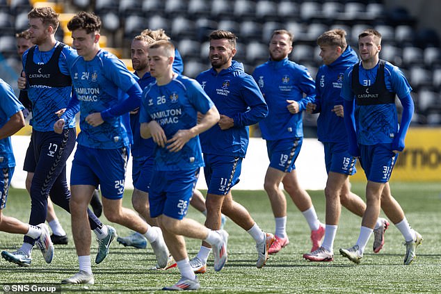Kilmarnock stars train at Rugby Park ahead of the home leg of their tie with Tromso