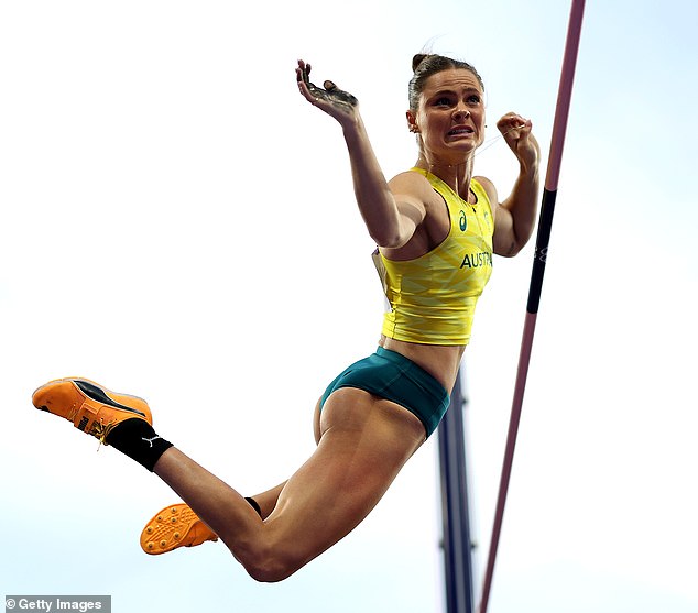 Pole vaulters, including Nina Kennedy, commonly employ various methods to enhance their grip, with black cloth friction tape being among the most utilized.