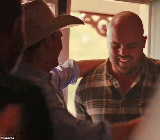 Denny grew up in Allora, a small country town located 60km outside Toowoomba in Queensland - with him and other locals featured in a Qantas commercial (pictured) that helped motivate him to excel in France