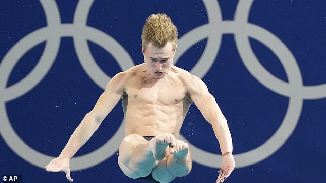 Jack Laugher and Jordan Houlden compete in the diving finals.