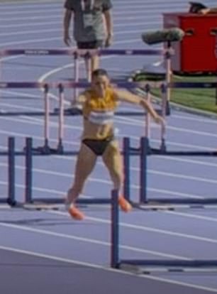 She then appeared to roll her ankle before falling to the ground in agony