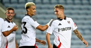 Emile Smith Rowe scores diving header just seven minutes into his Fulham debut in friendly against Sevilla following £27m move from Arsenal