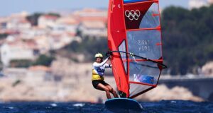 Emma Wilson wins Olympic bronze medal for Team GB in delayed women’s windsurfing final
