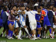France and Argentina stars FIGHT on the pitch in 30-man brawl after hosts won Olympic quarter-final before clashes continue down the tunnel – as grudge match descends into farce amid racism storm