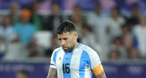 French Olympics commentator makes SHOCKING accusation against ex-Man City defender Nicolas Otamendi – before Les Blues and Argentina players fought on the pitch in 30-man brawl after the hosts’ 1-0 win