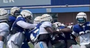 Giants and Lions break out into MORE FIGHTING after three brawls disrupted a joint-practice on Monday