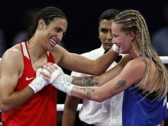 Hungary’s Anna Luca Hamori congratulates gender row boxer Imane Khelif after defeat at the Olympics – just 24 hours after she shared a picture of a HORNED BEAST in the ring with a female fighter