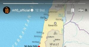Mesut Ozil appears to share incendiary map of Israel with the country’s name crossed out and replaced with Palestine on social media ‘before deleting controversial post’