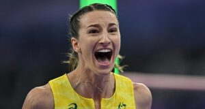 Nicola Olyslagers: Aussie Olympic Games star wins over fans with ‘cute’ act in dramatic high jump final against Yaroslava Mahuchikh