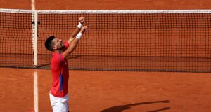 Novak Djokovic finally completes the career Golden Slam after beating Carlos Alcarez to win gold in his fifth Olympic Games… before tearful Serbian jumps into the crowd to kiss his wife