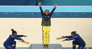 Olympics fans hail Simone Biles and Jordan Chiles for their ‘beautiful’ gesture towards Brazilian rival Rebeca Andrade on the podium