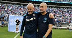 Pep Guardiola leaps to the defence of former assistant Enzo Maresca after the new Chelsea boss saw his side’s defence errors gift Erling Haaland a hat-trick in a 4-2 defeat by Man City