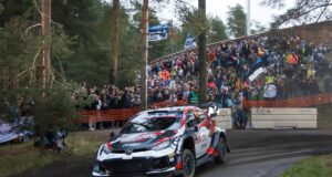 Rovanpera leads Evans by 0.2s, as Tanak crashes