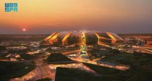 Saudi Arabia unveil 11 new futuristic stadium concepts in their bid to host 2034 World Cup… with a 92,000-capacity mega-ground put ahead to host the final – and a pitch 350ft above the ground also in the pipeline