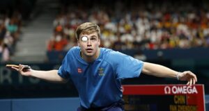 Swedish table tennis star is hailed as a ‘magician’ after hitting outrageous trick shot in Olympics final to win a silver medal in Paris