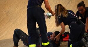 Team GB star Kye Whyte is taken to hospital after suffering horror crash in Olympic BMX racing semi-finals