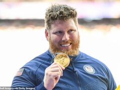 Team USA gold medalist Ryan Crouser shows off simple trick that explains why he won shot put gold at 2024 Olympics