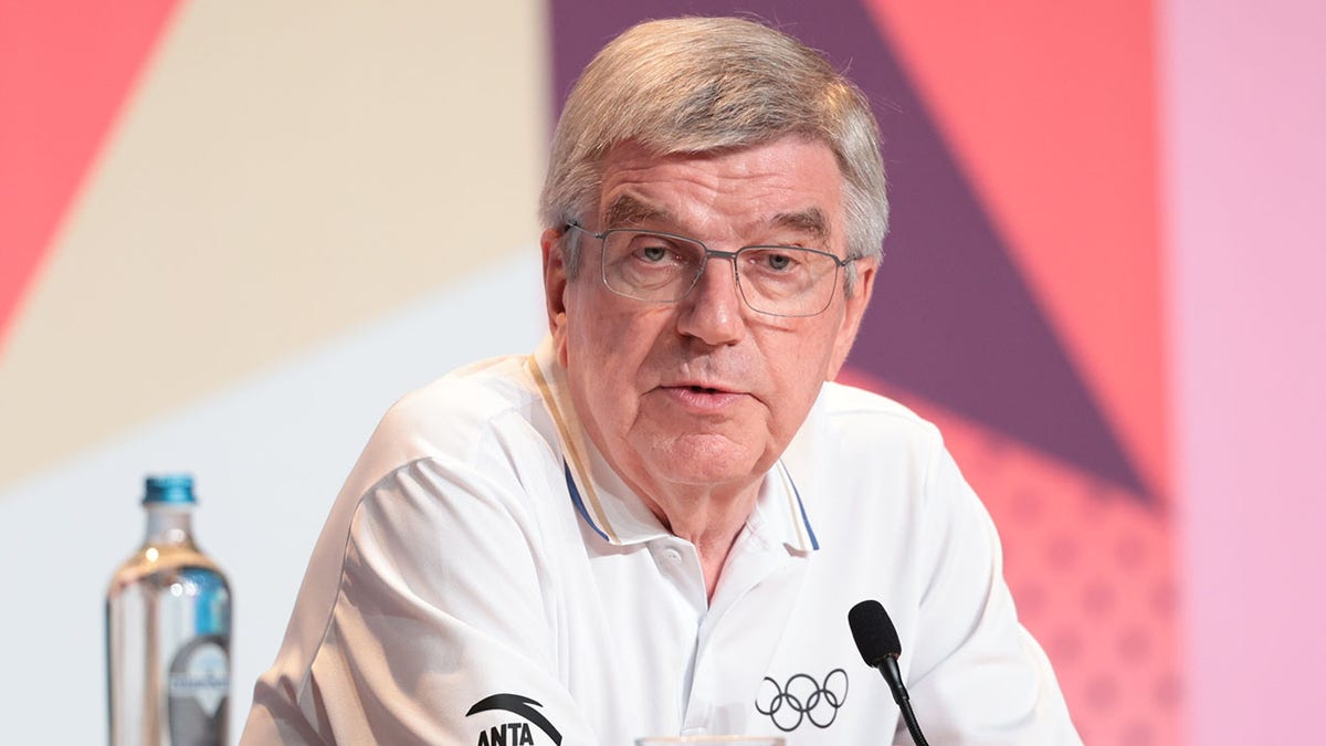 Thomas Bach at a press conference