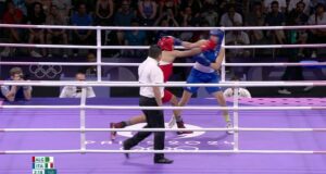 Watch brutal moment Imane Khelif lands HUGE punch that forces opponent to quit after 46 seconds of Olympic boxing bout amid eligibility row