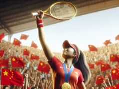 Zheng Qinwen rewards raucous Chinese support to grab gold in tense tennis final | Paris Olympic Games 2024